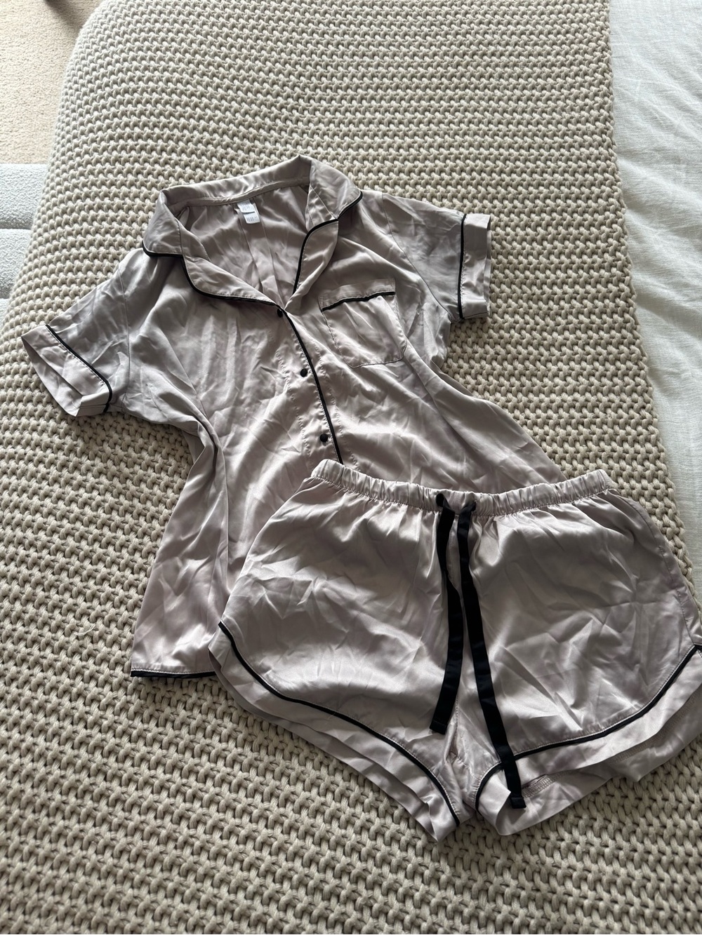 Silky Pink Short Sleeve Pajama Set